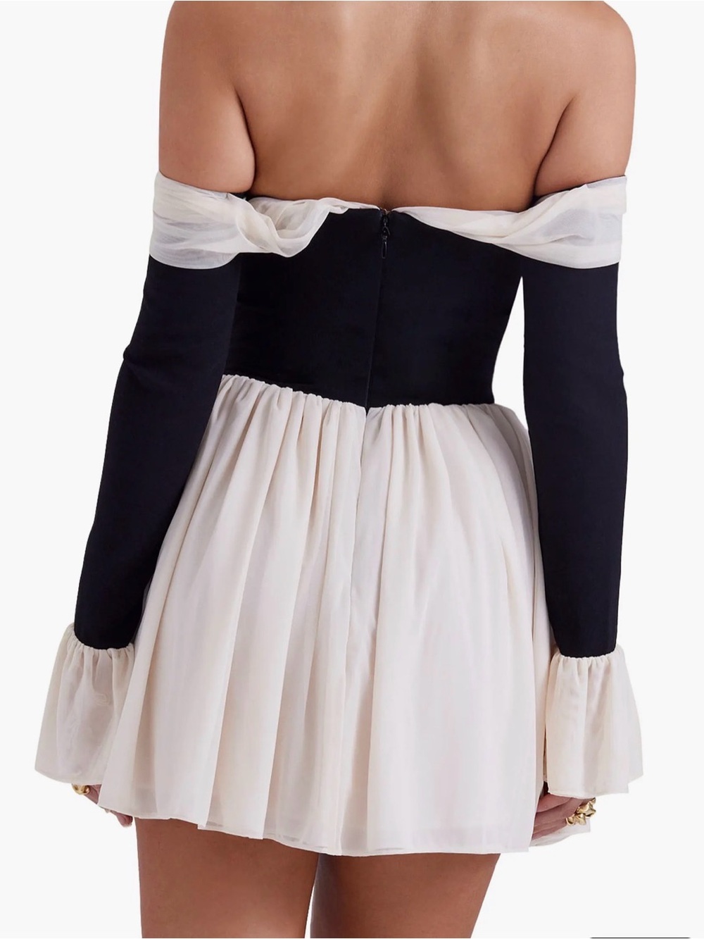 House of CB black and Crème Alana Dress - Picture 2 of 9